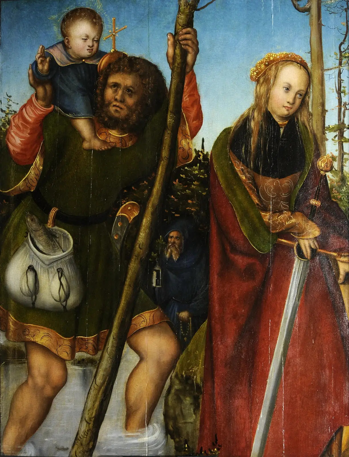 Saint Christophe et Sainte Catherine - Lucas Cranach the Elder image 1 tableau peint à l’huile sur toile