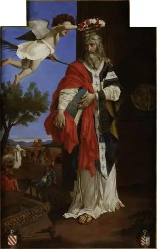 San Denís el Areópago coronado por un ángel - Nicolas Poussin