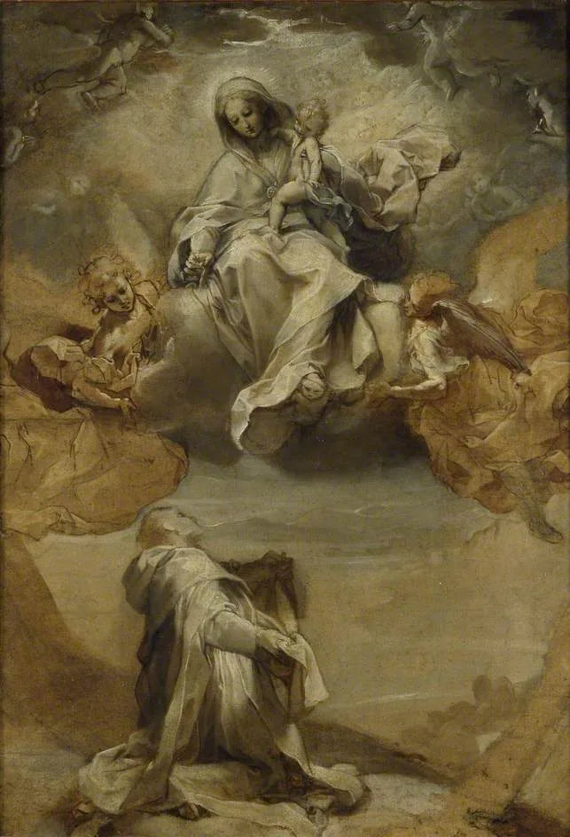 Santo Domingo de Guzmán recibiendo el Rosario - Federico Barroci
