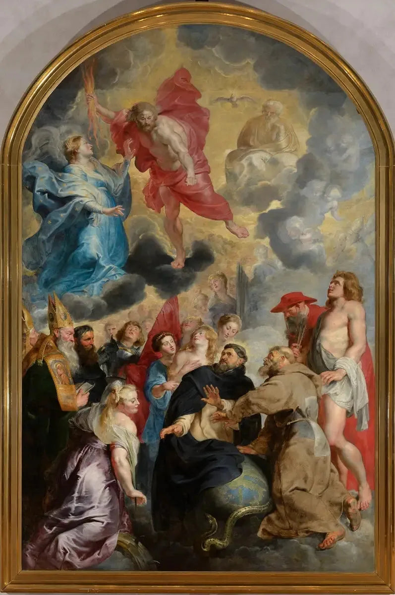San Domingo y San Francisco preservando el mundo de la ira de Cristo - Peter Paul Rubens