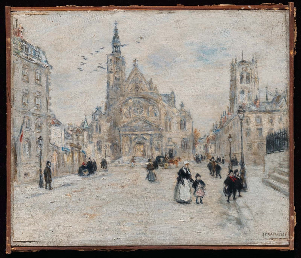 Saint-Étienne-du-Mont, Paris - Jean-François Raffaëlli image 1 copie de tableau peinte à la main