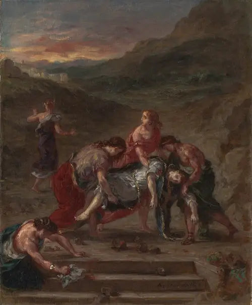 San Esteban llevado por sus discípulos - Eugène Delacroix