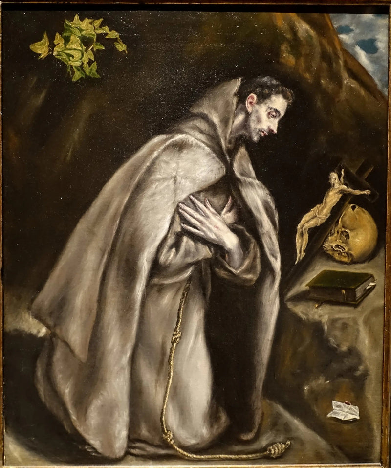 San Francisco arrodillado en meditación - El Greco