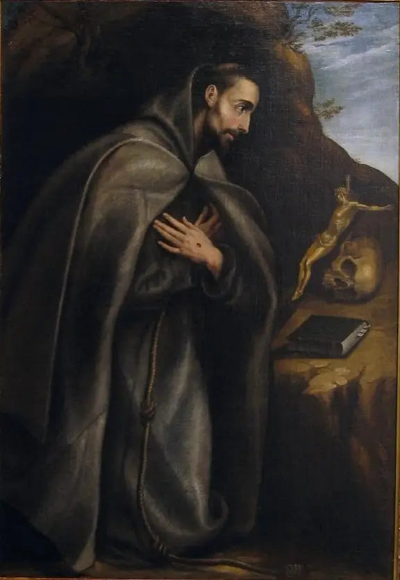 San Francisco arrodillado en meditación - El Greco
