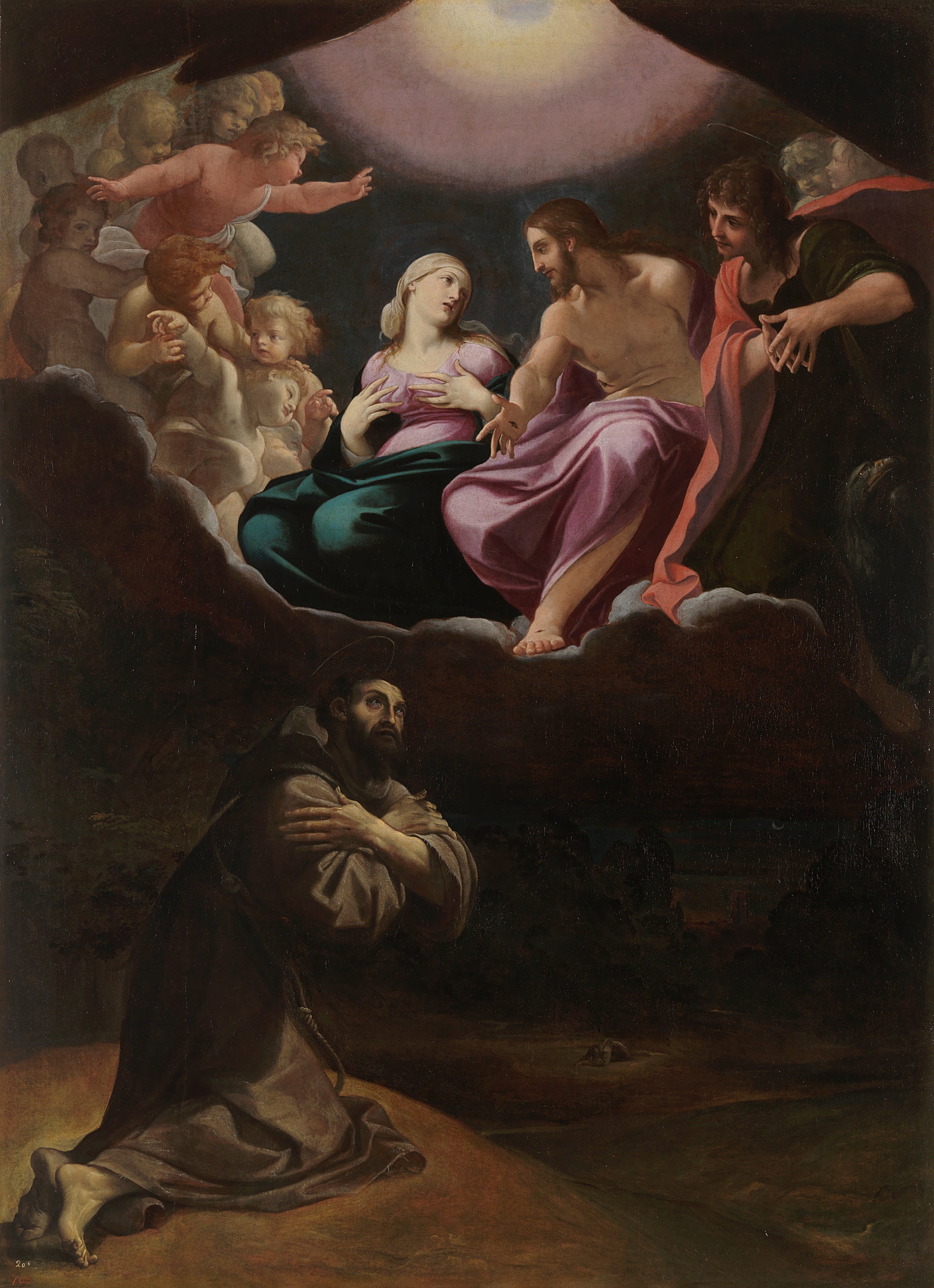 Saint François d'Assise dans la Portioncule - Ludovico Carracci image 1 reproduction artisanale de tableau
