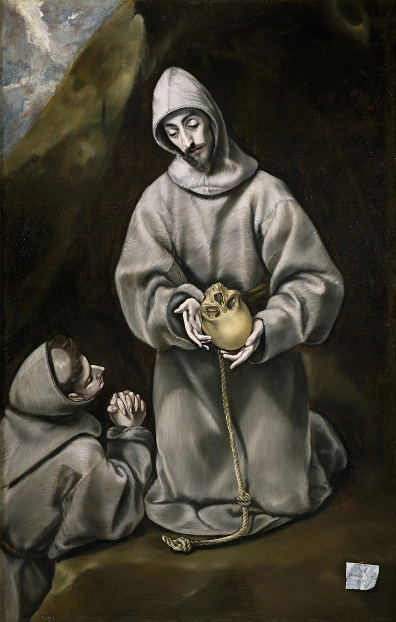 San Francisco de Asís y hermano León meditando sobre la muerte - El Greco