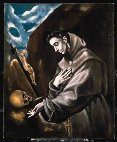 San Francisco de pie en meditación - El Greco