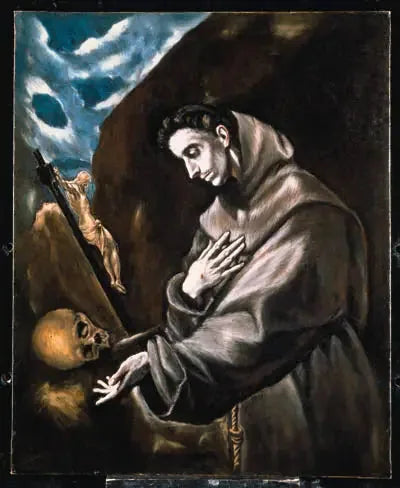 San Francisco de pie en meditación - El Greco