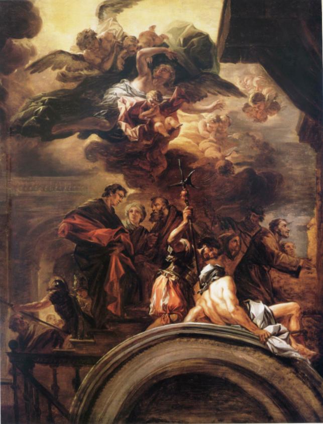 San Francisco frente al Papa. - Francesco Solimena