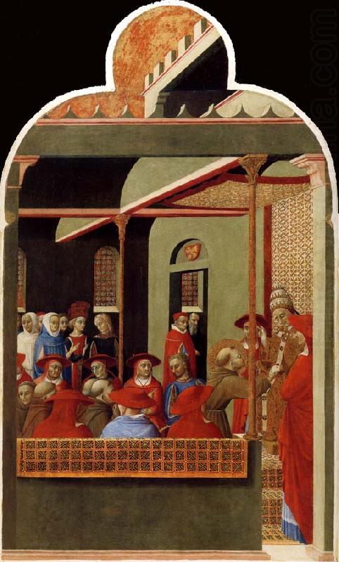 San Francisco frente al Papa Honorio III - Stefano di Giovanni (Sassetta)