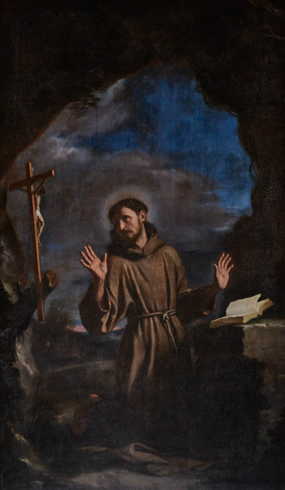 San Francisco en adoración de la cruz - Guercino