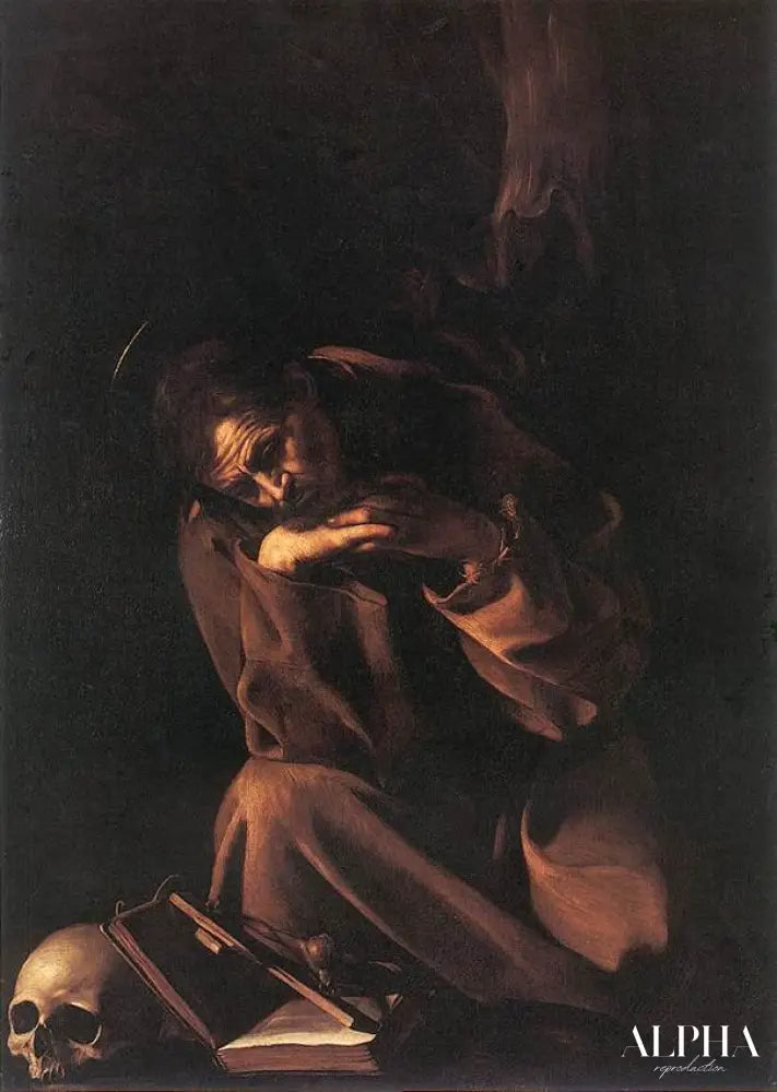 Saint François en méditation - Caravaggio Reproductions de tableaux à la peinture à l’huile