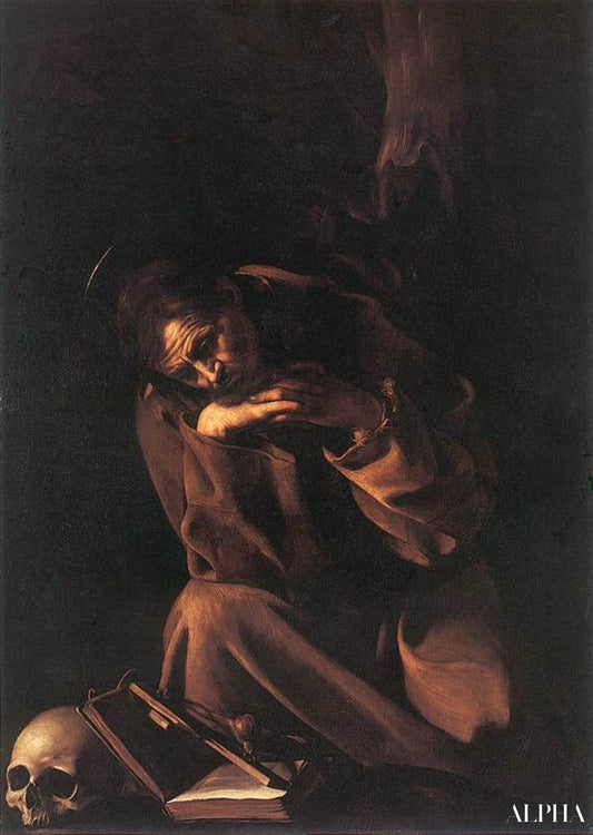 Saint François en méditation - Caravaggio Reproductions de tableaux à la peinture à l’huile