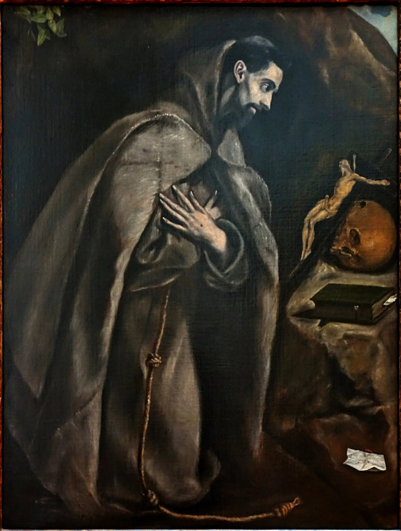 San Francisco en oración frente al crucifijo - El Greco