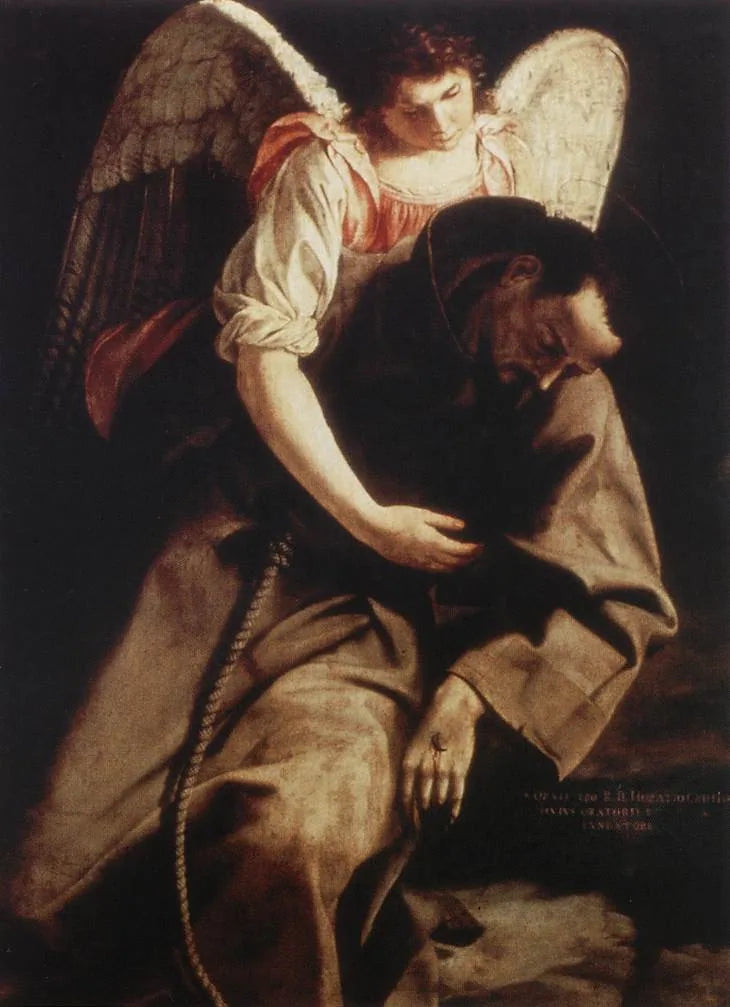 San Francisco y el ángel - Orazio Gentileschi