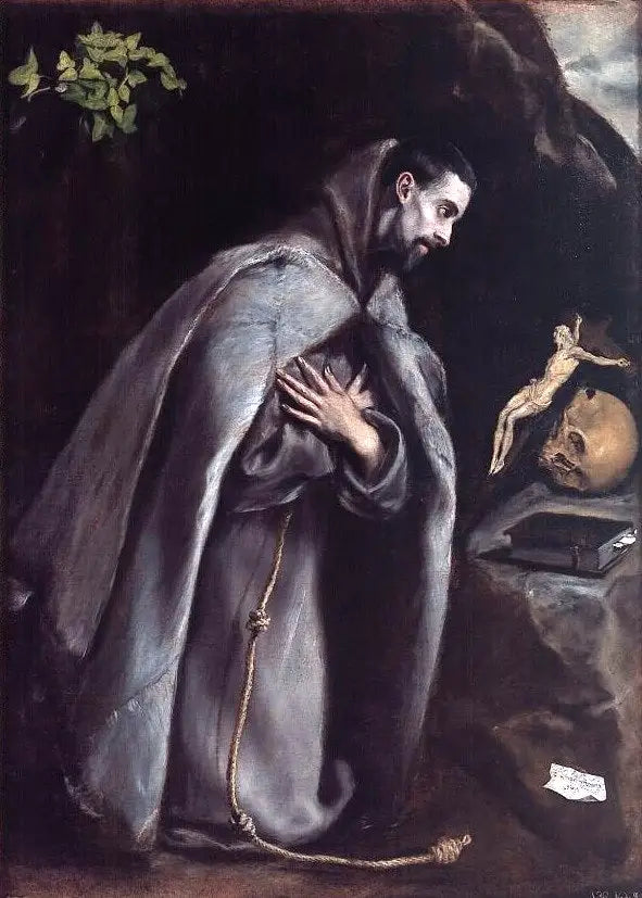 San Francisco meditando de rodillas - El Greco