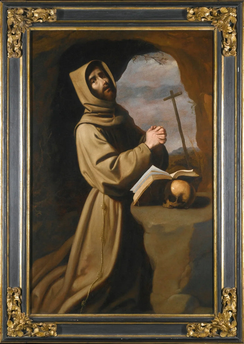 San Francisco orando en una cueva - Francisco de Zurbarán