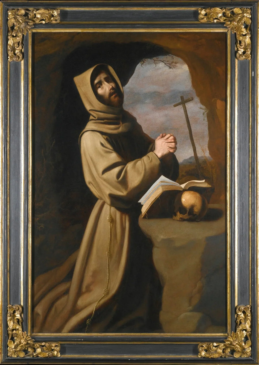 San Francisco orando en una cueva - Francisco de Zurbarán