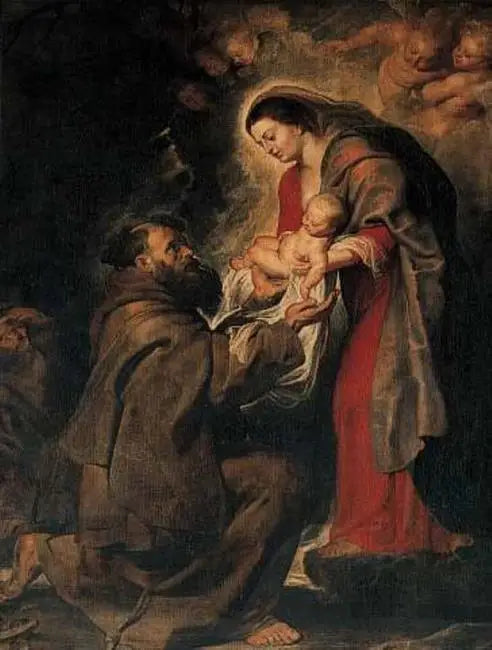 San Francisco recibiendo al niño Cristo - Pedro Pablo Rubens