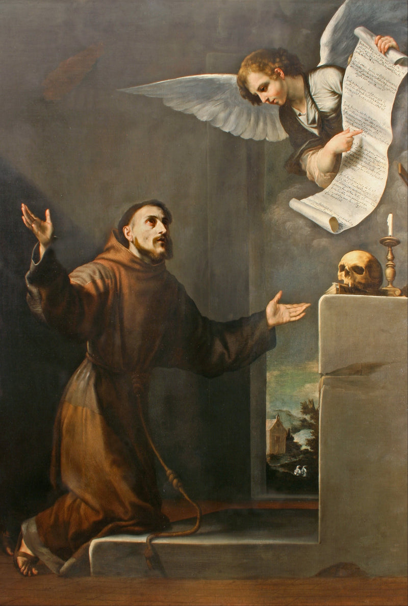 San Francisco recibe los siete privilegios del Ángel - Jusepe de Ribera
