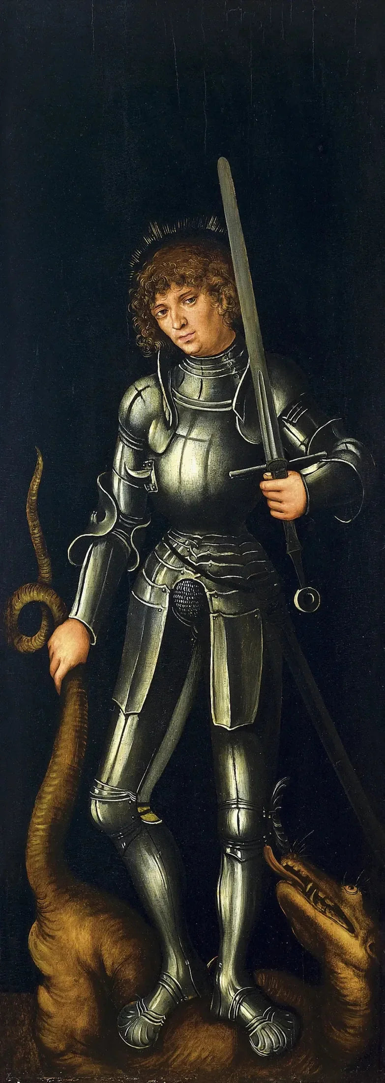 Saint Georges (aile extérieure droite) - Lucas Cranach the Elder image 1 tableau peint à l’huile sur toile