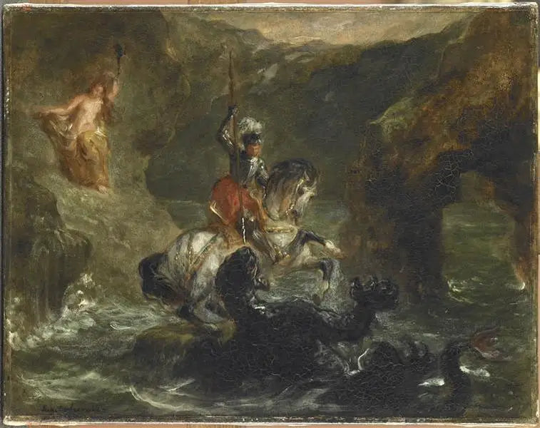 San Jorge luchando contra el dragón - Eugène Delacroix