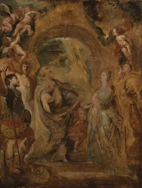 San Gregorio Magno con los santos Maur y Papien, y Santa Domitila con los santos Nereo y Aquiles - Peter Paul Rubens