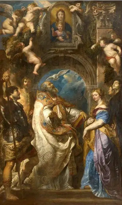 San Gregorio Papa, rodeado de santos y santas - Pedro Pablo Rubens