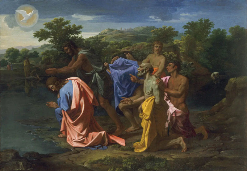 San Juan bautizando a Cristo - Nicolas Poussin