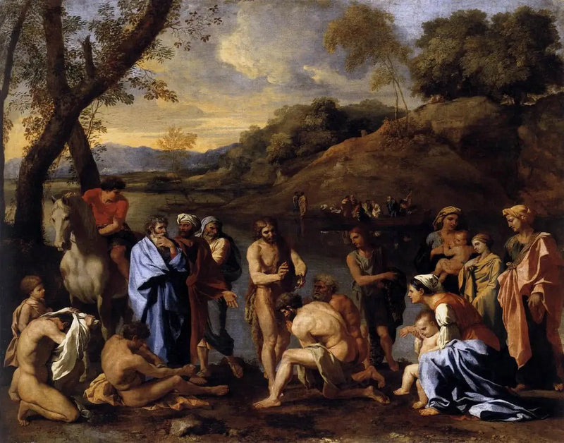 San Juan bautizando al pueblo - Nicolas Poussin