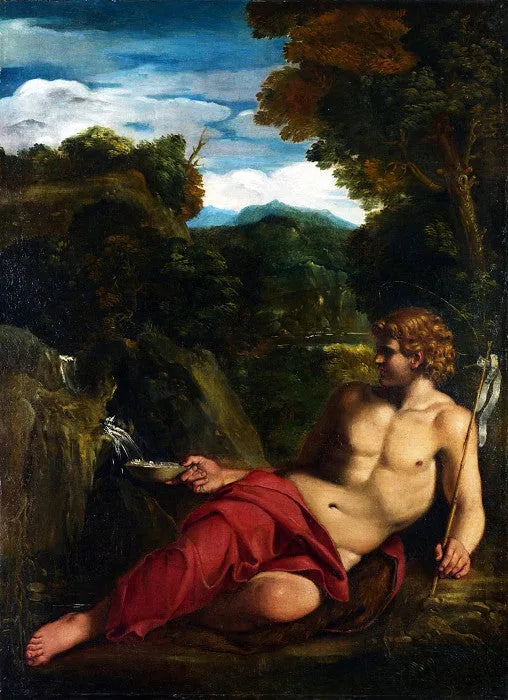 San Juan Bautista sentado en el desierto - Annibale Carracci
