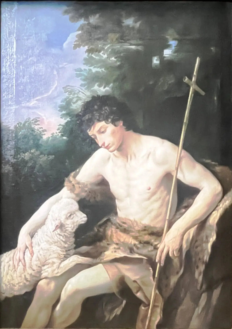 San Juan Bautista acariciando al cordero inmaculado - Guido Reni