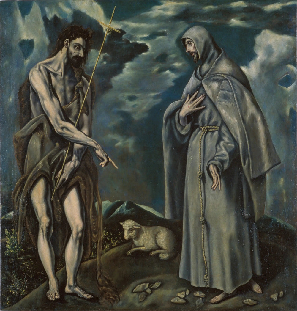 Saint Jean-Baptiste et Saint François d'Assise - El Greco image 1 copie peinte à la main à l’huile