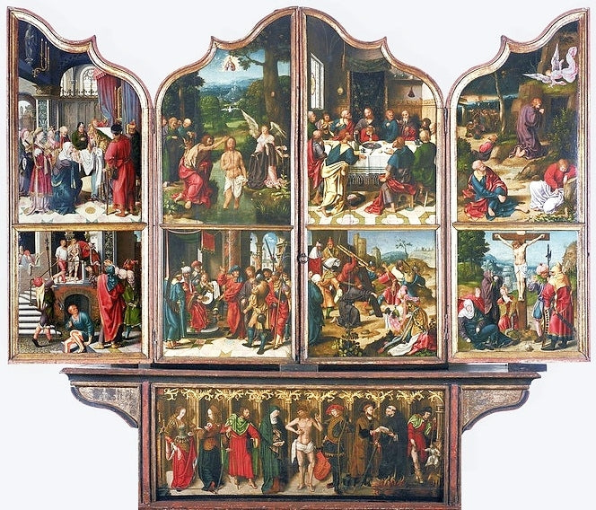 San Juan Bautista y San Renaud (detalle). - Joos van Cleve