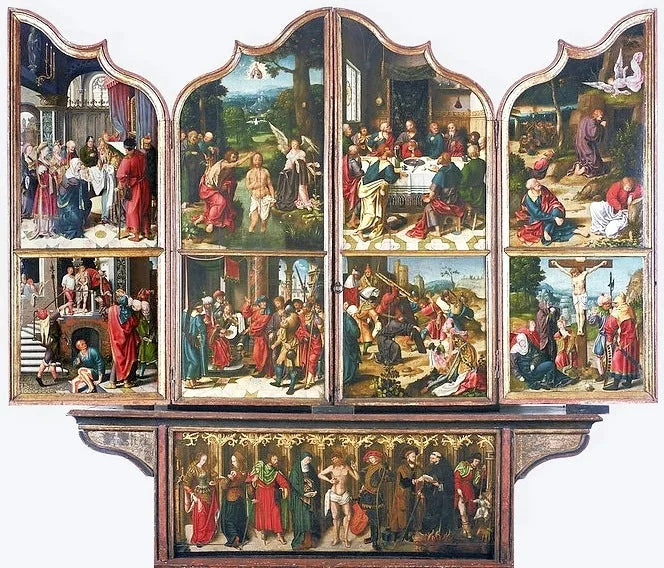 San Juan Bautista y San Renaud (detalle). - Joos van Cleve