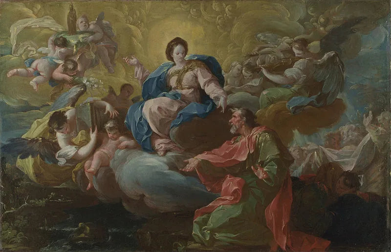 San Juan visitado por la Virgen - Francisco Bayeu