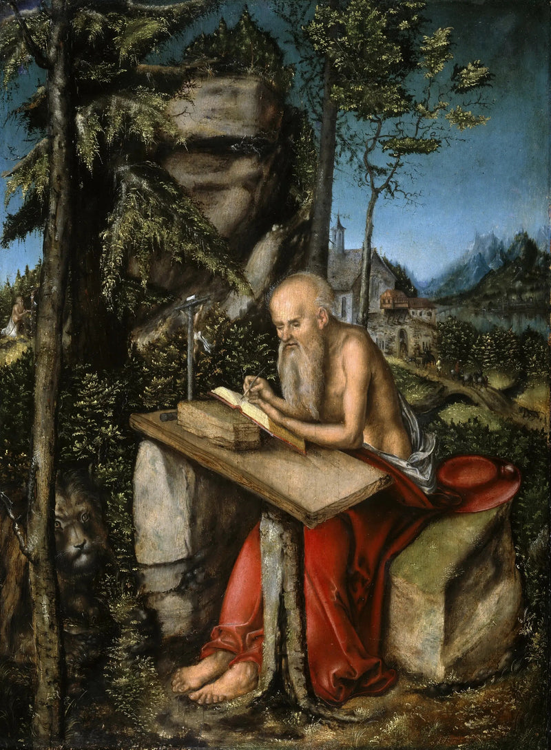San Jerónimo en un paisaje rocoso - Lucas Cranach el Viejo