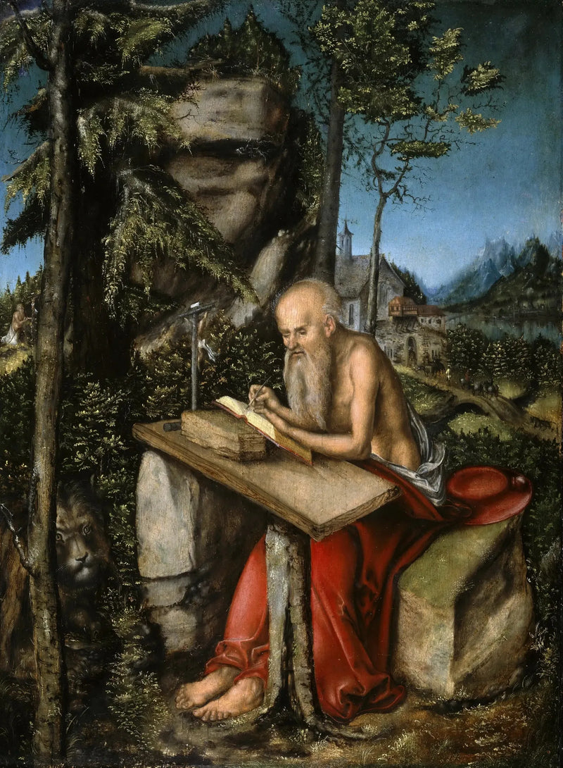 San Jerónimo en un paisaje rocoso - Lucas Cranach el Viejo