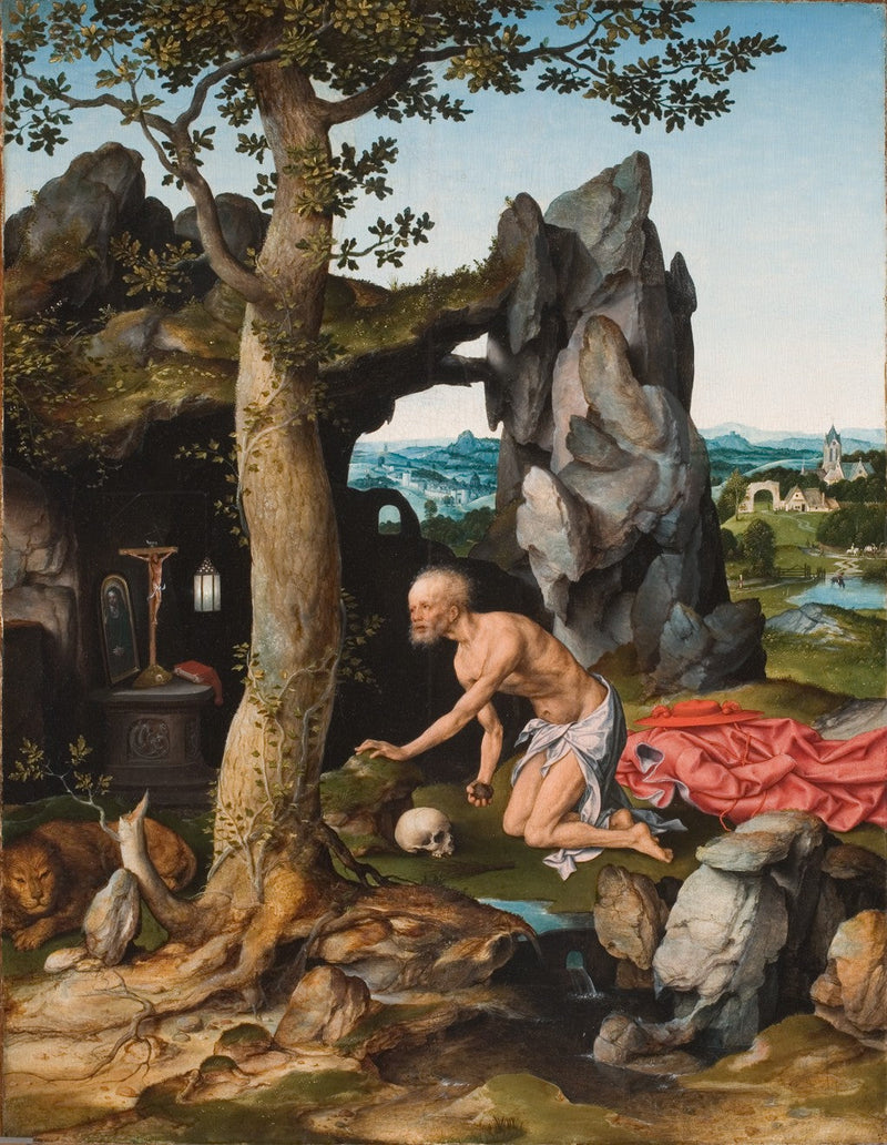 San Jerónimo en penitencia en el desierto - Joos van Cleve