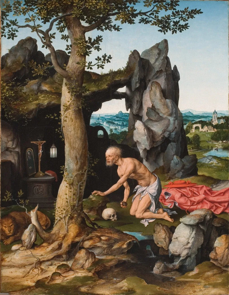 San Jerónimo en penitencia en el desierto - Joos van Cleve