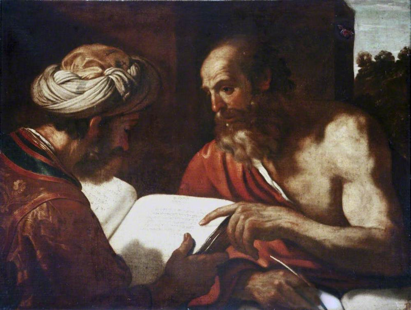 San Jerónimo y un rabino - Guercino