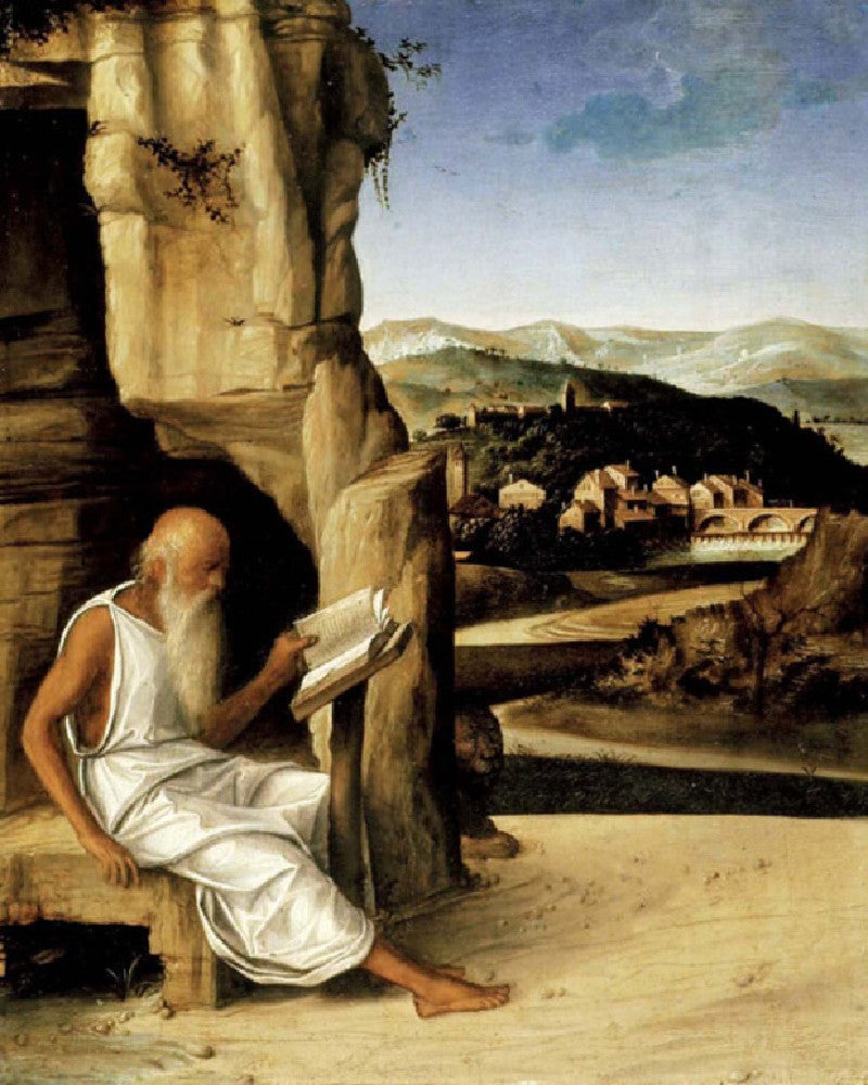 San Jerónimo leyendo en un paisaje - Giovanni Bellini