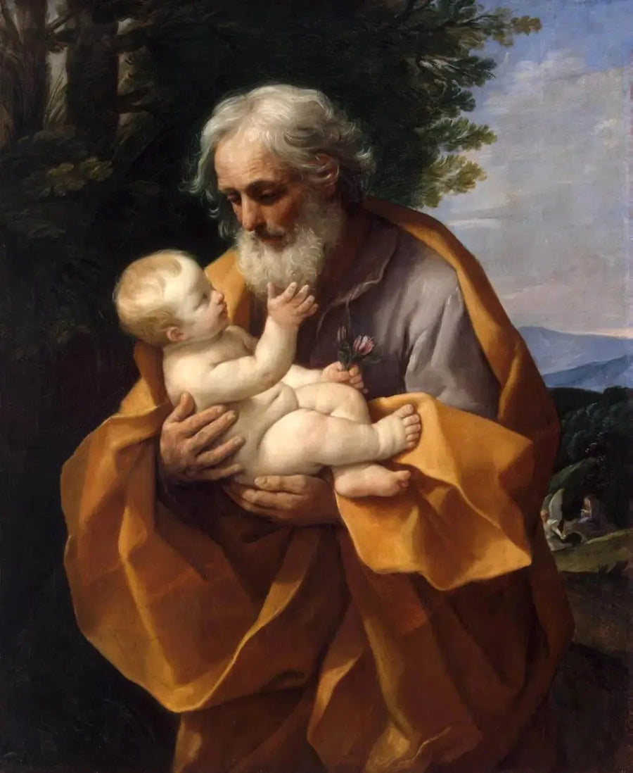 San José con el Niño Jesús en sus brazos - Guido Reni