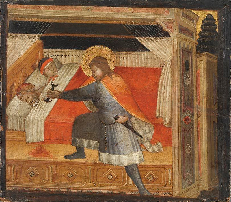 San Julián matando a sus padres - Agnolo Gaddi