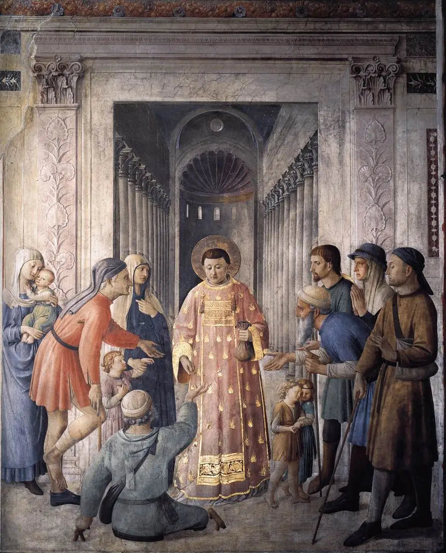 Saint Laurent distribue l'aumône - Fra Angelico image 1 reproduction réalisée par Alpha Reproduction
