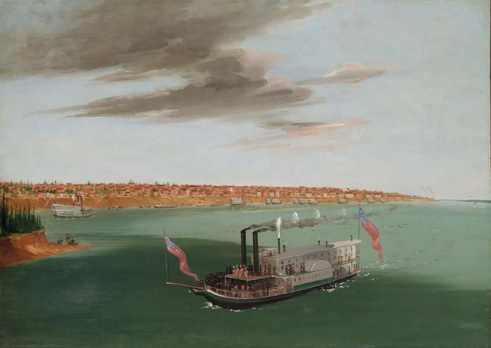 Saint-Louis vu de la rivière en contrebas - George Catlin image 1 tableau peint à l’huile sur toile