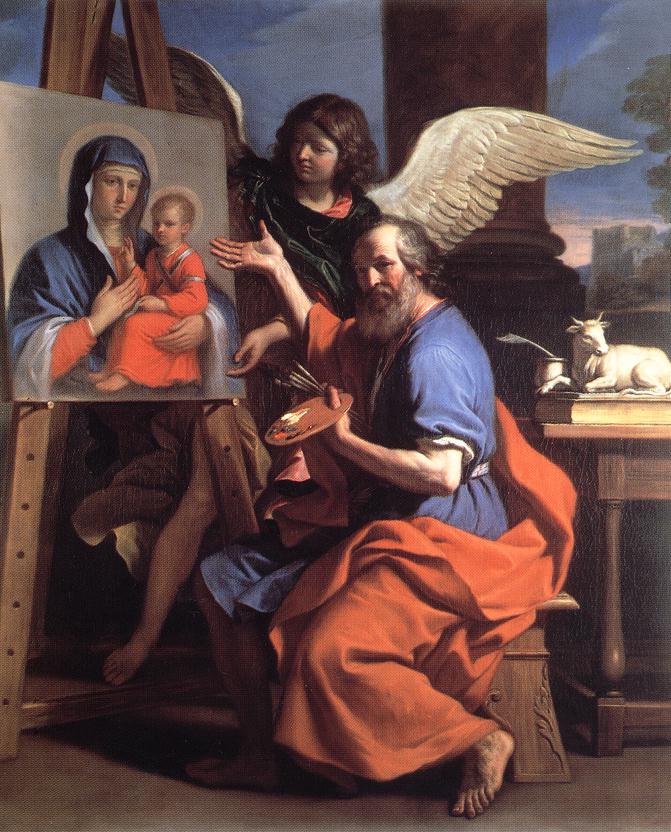 San Lucas mostrando un cuadro de la Virgen - Guercino