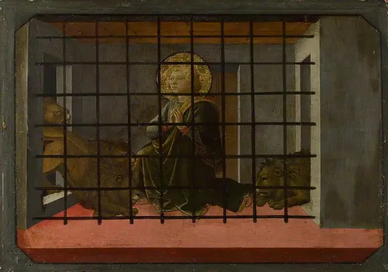 San Mamas en la prisión arrojado a los leones - Fra Filippo Lippi