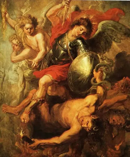 San Miguel derribando a los ángeles rebeldes - Peter Paul Rubens