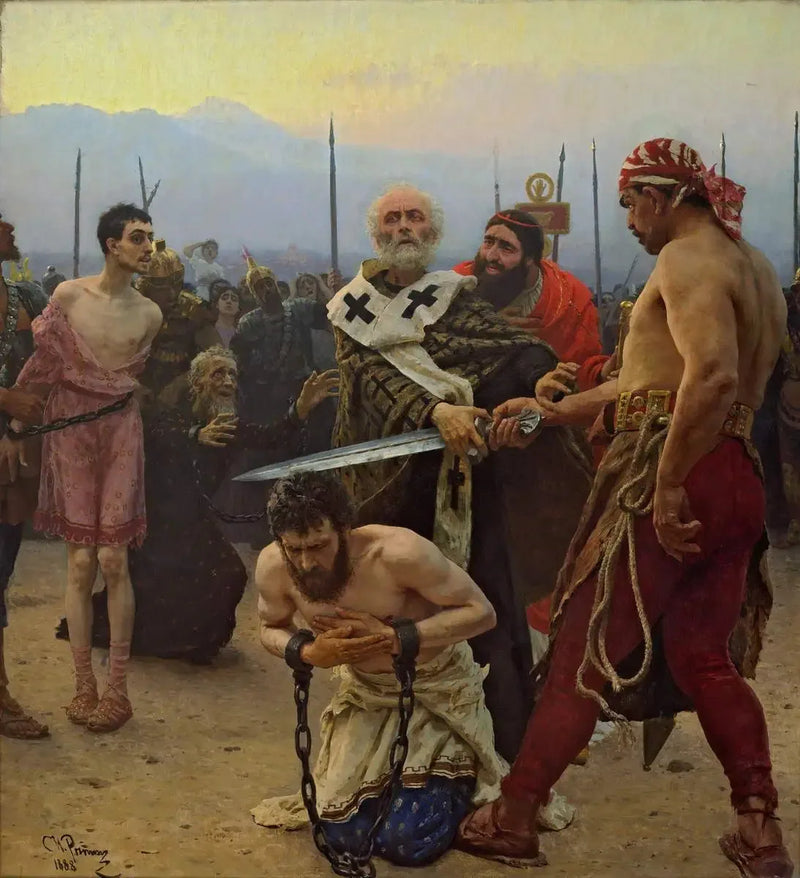 San Nicolás deteniendo al verdugo - Ilya Repin